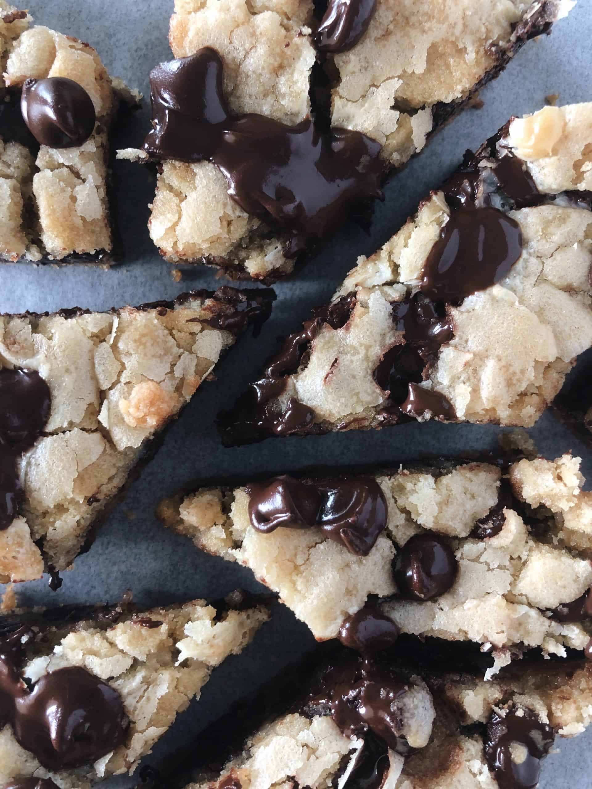 Chocolate Chip Bars cut into squares